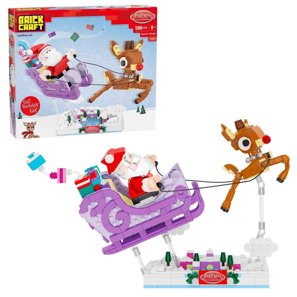 Brickcraft Rudolph the Red-Nosed Reindeer‎ Santa's Sleigh Brick Building Kit